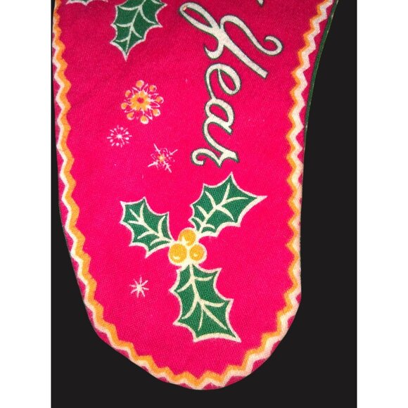 Mcm 1950s Original Set Of 2 Christmas Stockings Seasons Greetings Happy New Year - Picture 4 of 13